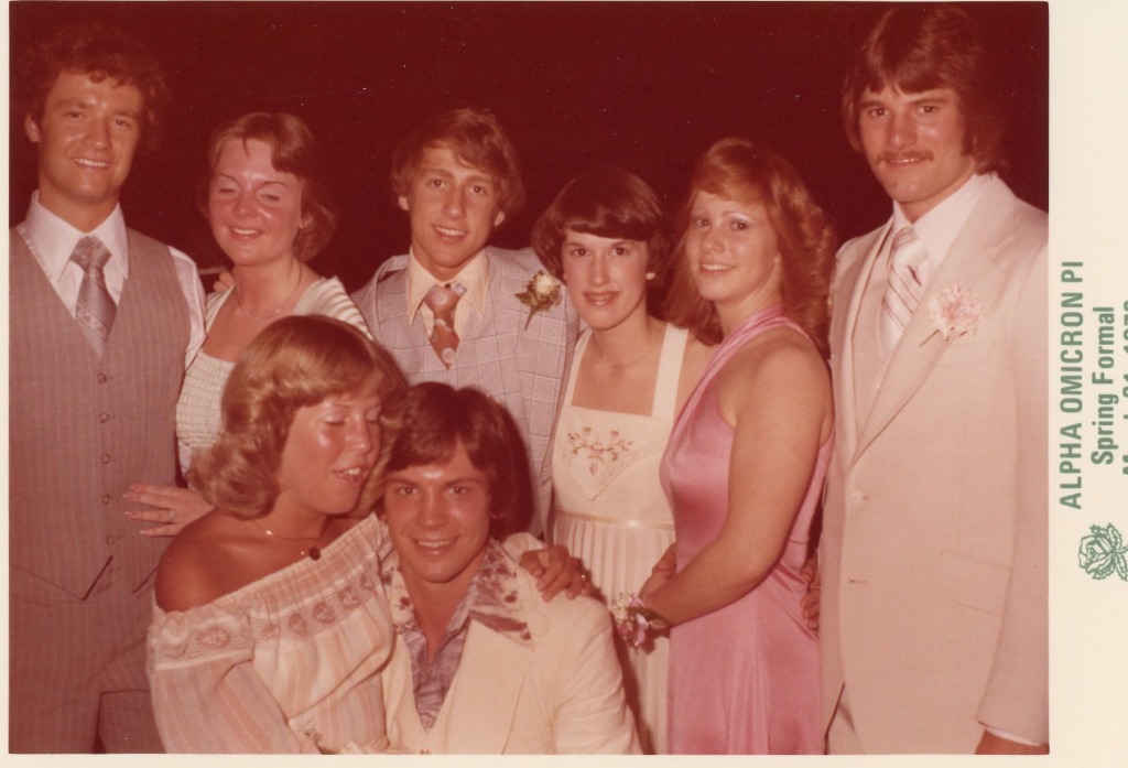 Alan Fant, Cathy Harris, Sue Wesselhoft, Lee Brinley, Betsy Vaught, Spring Formal, 1978.