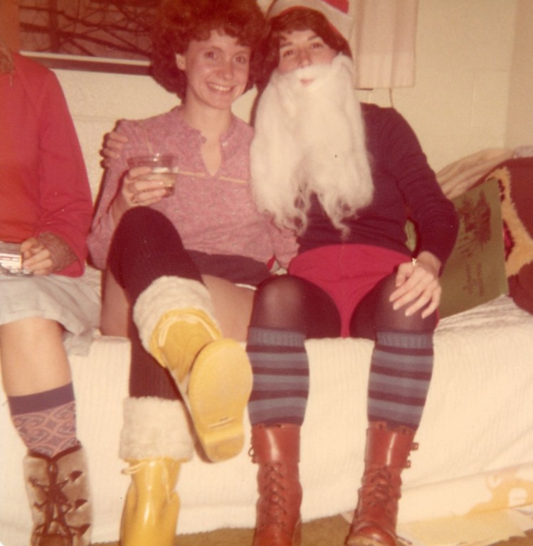 Boots and Shorts Christmas party in second floor room across from bathroom.  It was Rachel Spaldings idea.  Susan MacLaughlin and Cathy Harris